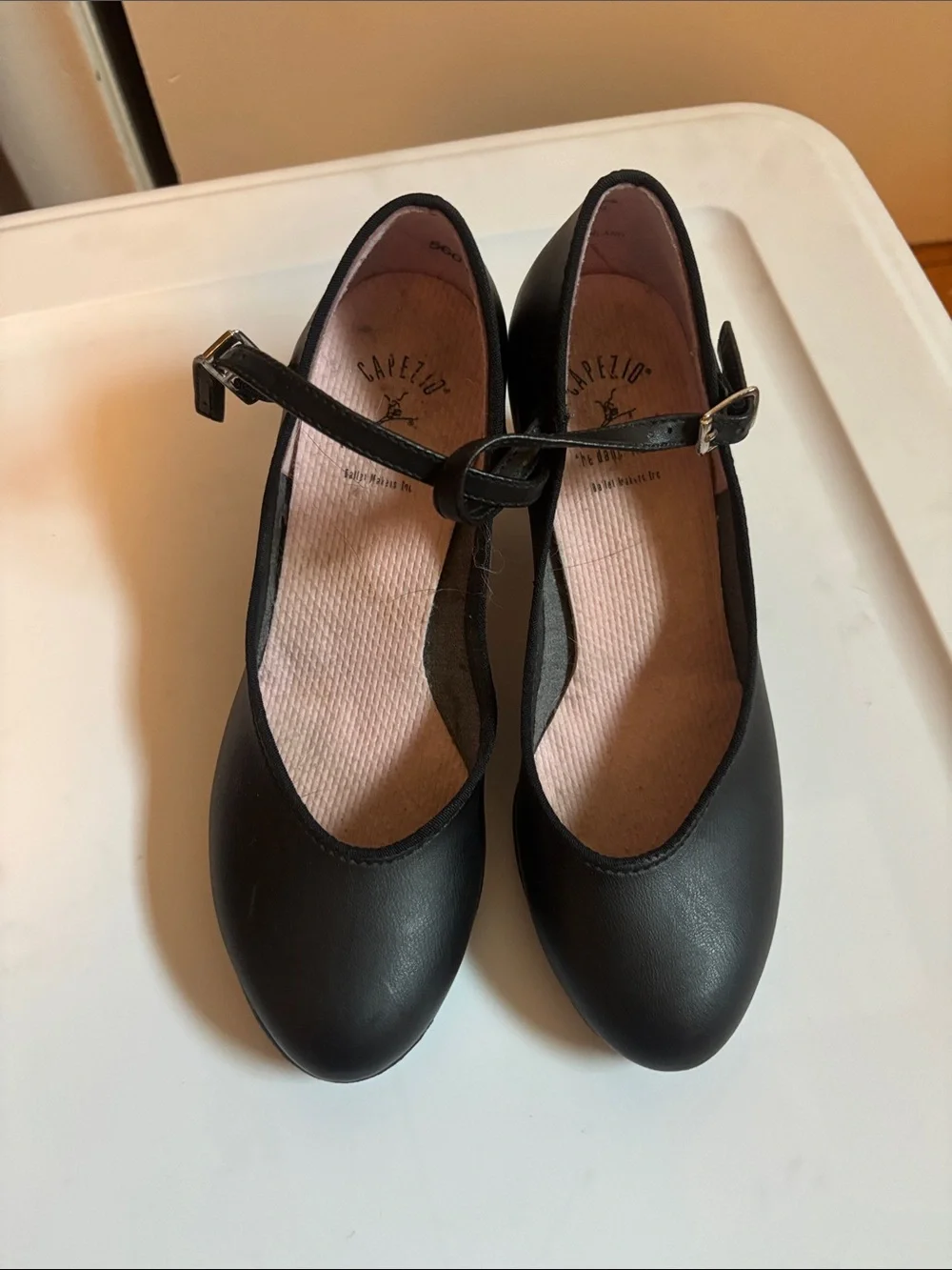 Capezio Black Mary Jane Ballet Flats with Pink Insole Size 4